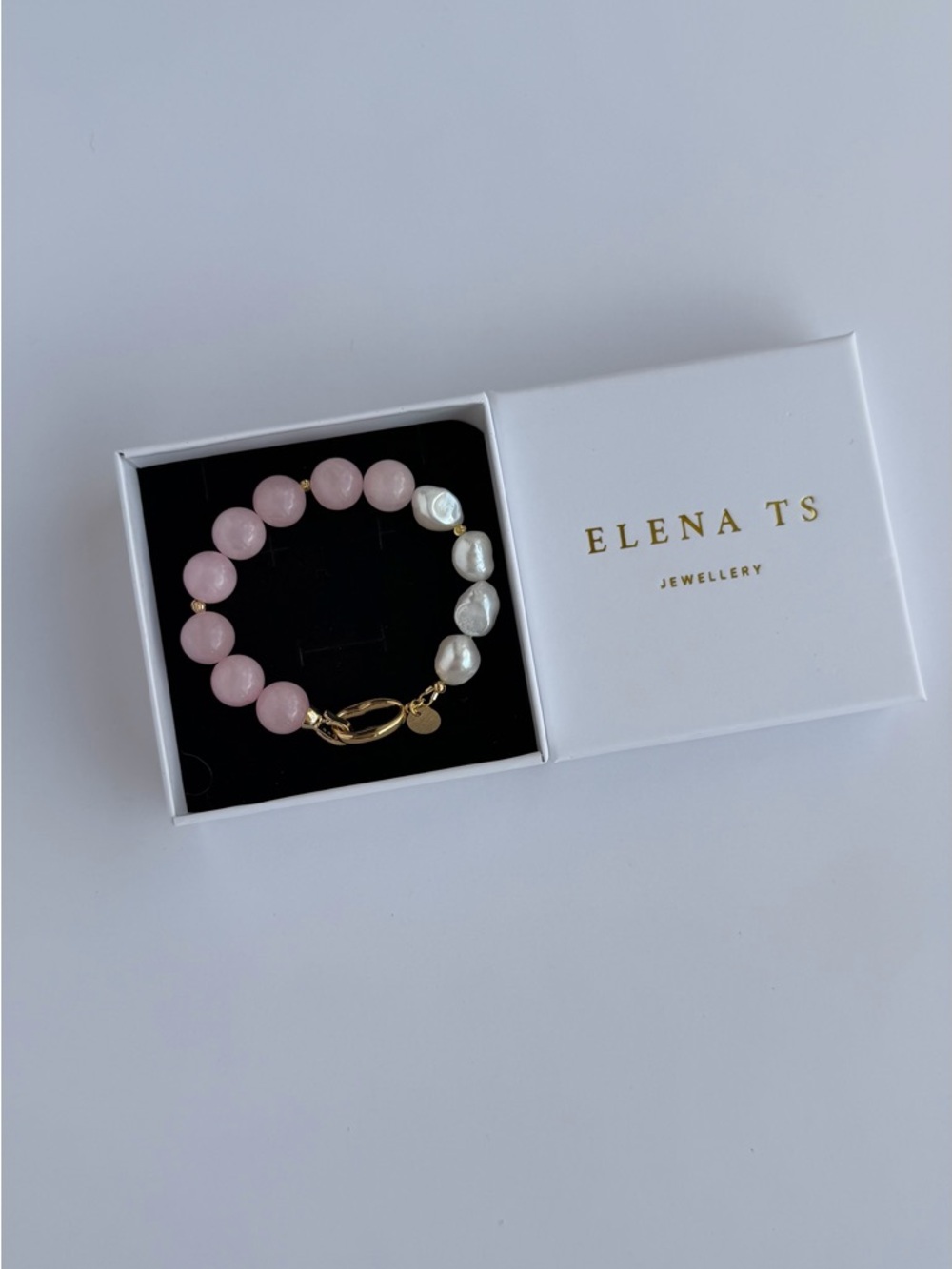554 Rose Quartz Pearl Bracelet